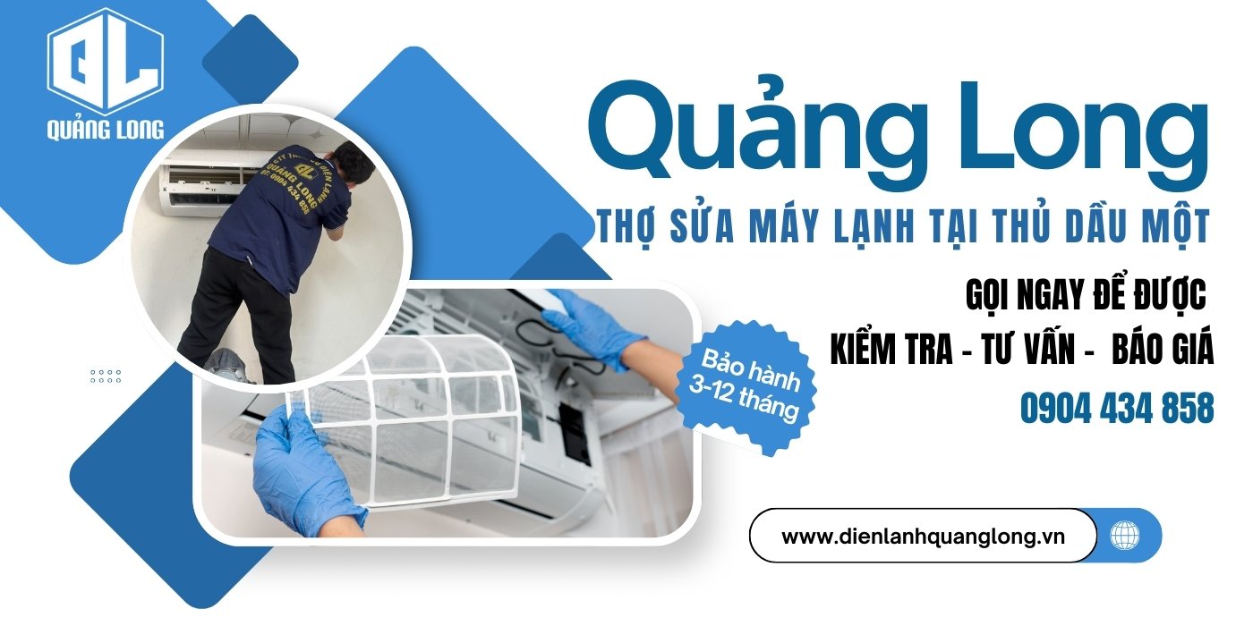 Thợ sửa máy lạnh Thủ Dầu Một chuyên nghiệp từ Quảng Long Kỹ thuật viên Quảng Long kiểm tra máy lạnh tại Thủ Dầu Một