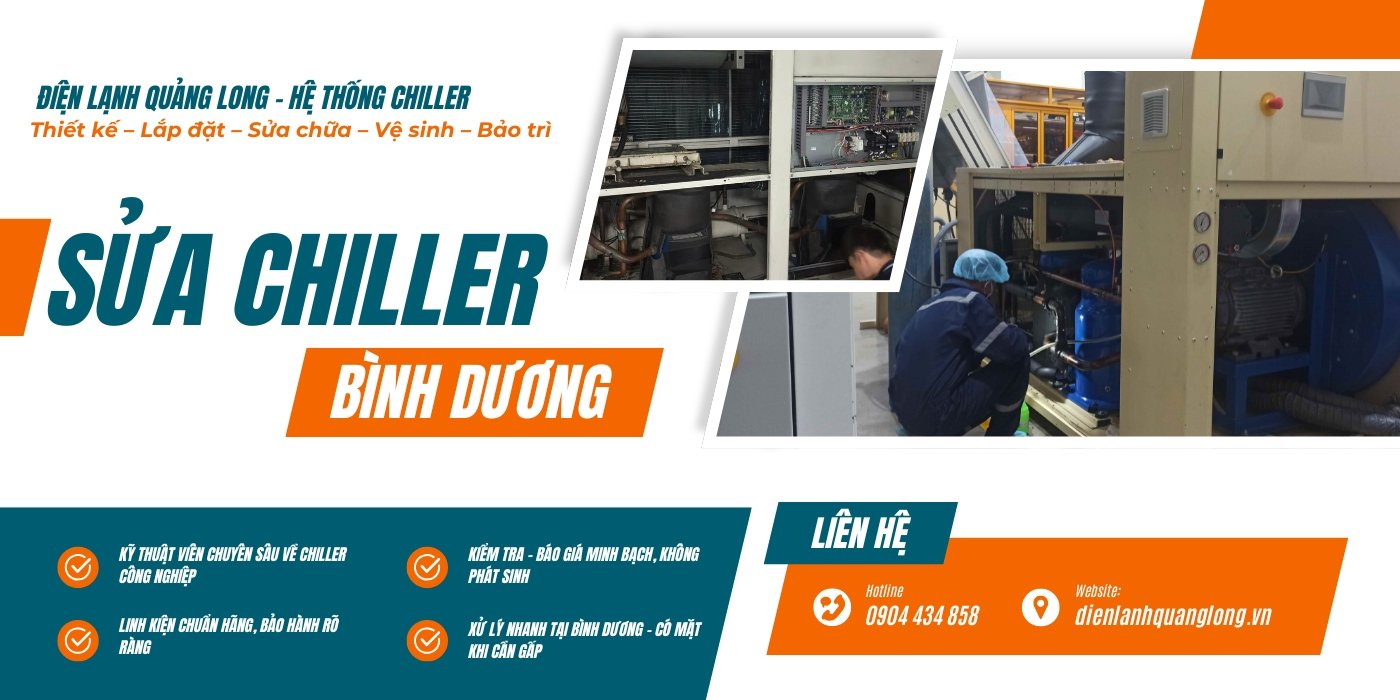 Sửa chiller Bình Dương - thiết kế lắp đặt bảo trì
