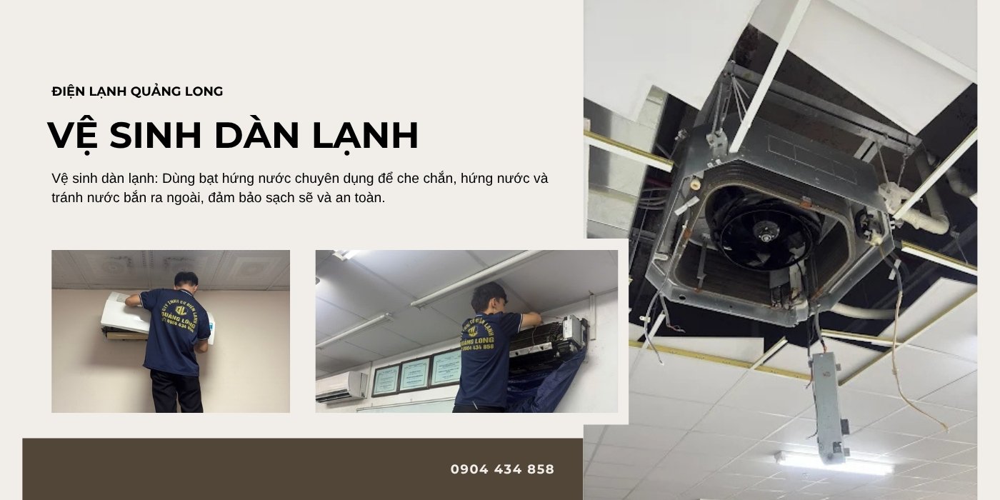 vệ sinh dàn lạnh cho khách hàng tại Bình Dương