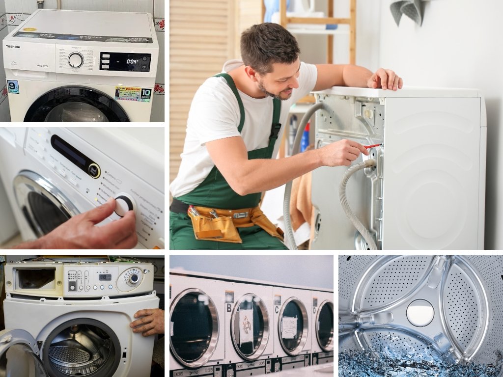 Kỹ thuật viên kiểm tra tổng quan máy giặt cho khách hàng tại Bến Cát trước khi vệ sinh Kỹ thuật viên kiểm tra tổng quan máy giặt cho khách hàng tại Bến Cát trước khi vệ sinh