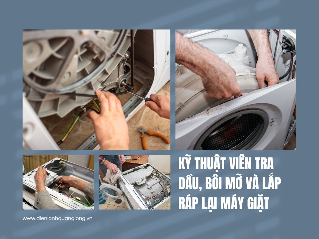 Kỹ thuật viên tra dầu, lắp ráp và chạy thử – đảm bảo vận hành êm ái theo tiêu chuẩn vệ sinh máy giặt tại Tân Uyên Kỹ thuật viên tra dầu, lắp ráp và chạy thử – đảm bảo vận hành êm ái theo tiêu chuẩn vệ sinh máy giặt tại Tân Uyên