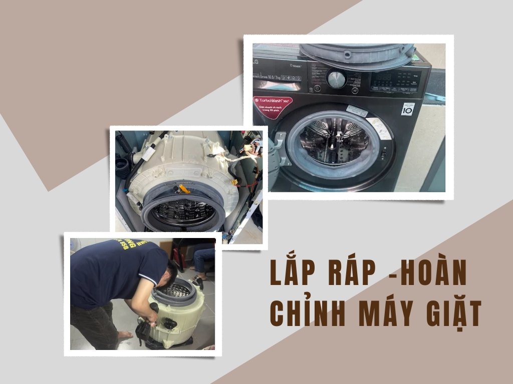 Lắp ráp và test kiểm tra lại máy giặt