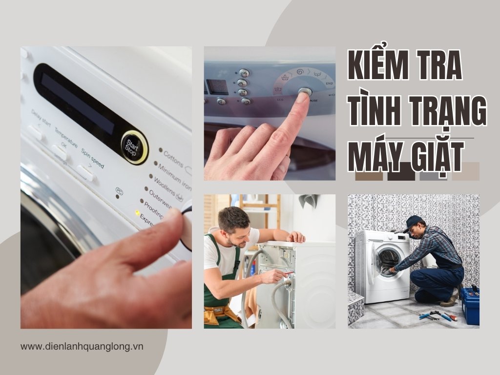 Kỹ thuật viên Điện Lạnh Quảng Long đang kiểm tra tổng quan tình trạng máy giặt cho khách hàng tại Thuận An trước khi tiến hành vệ sinh. Kỹ thuật viên Điện Lạnh Quảng Long đang kiểm tra tổng quan tình trạng máy giặt cho khách hàng tại Thuận An trước khi tiến hành vệ sinh.
