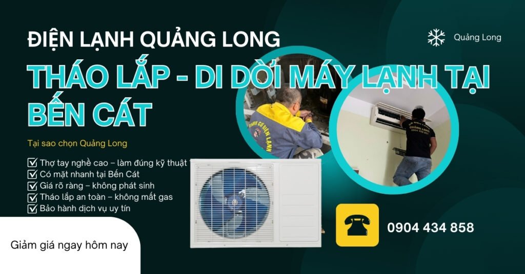 Tháo lắp máy lạnh tại Bến Cát