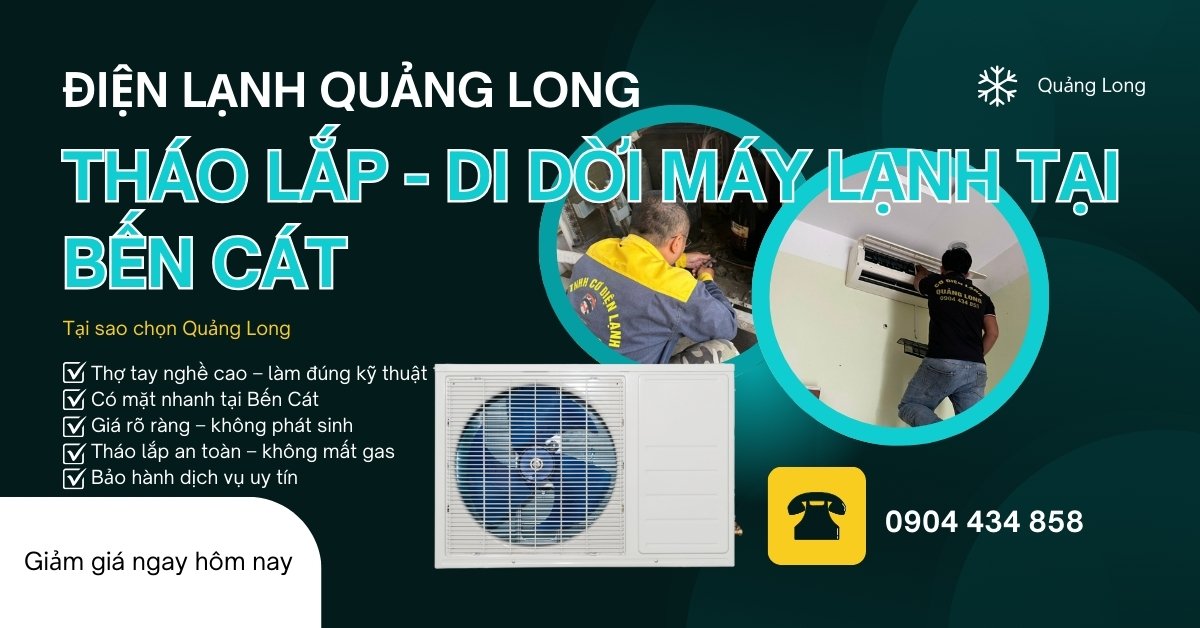 Tháo lắp máy lạnh tại Bến Cát