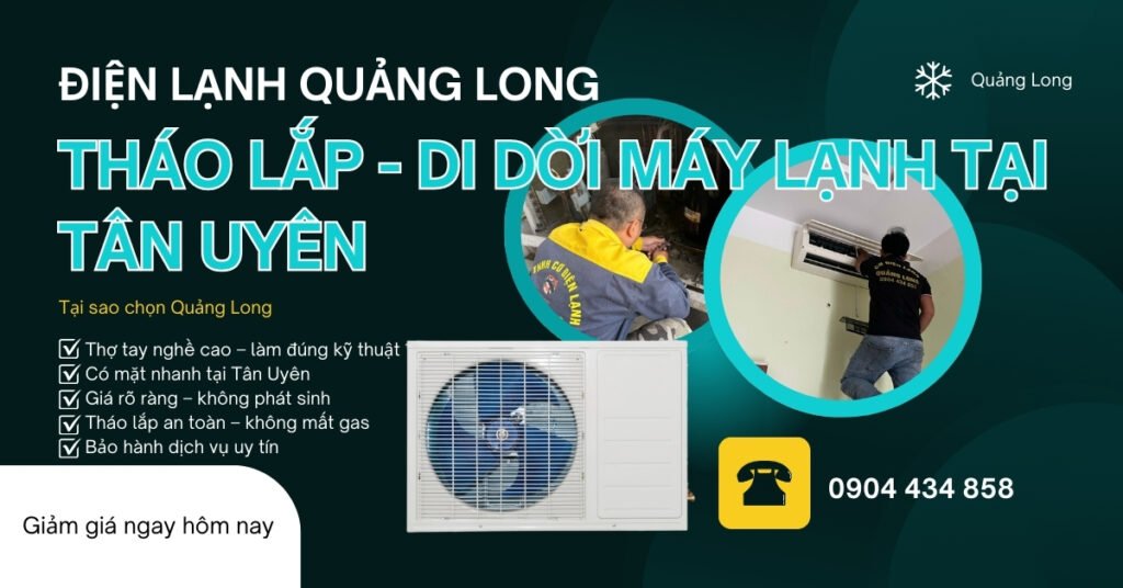 Tháo lắp máy lạnh tại Tân Uyên